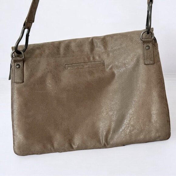 Matt & Nat taupe fabric envelope shoulder bag with zipper detail - Picture 8 of 12